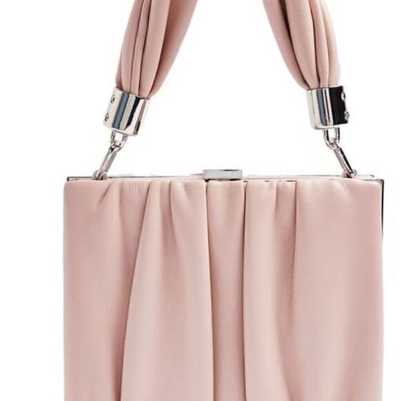 Topshop Pleated Faux Leather Bag - Picture 5 of 13